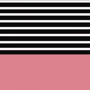 Black & White Stripes with Light Pink Patch